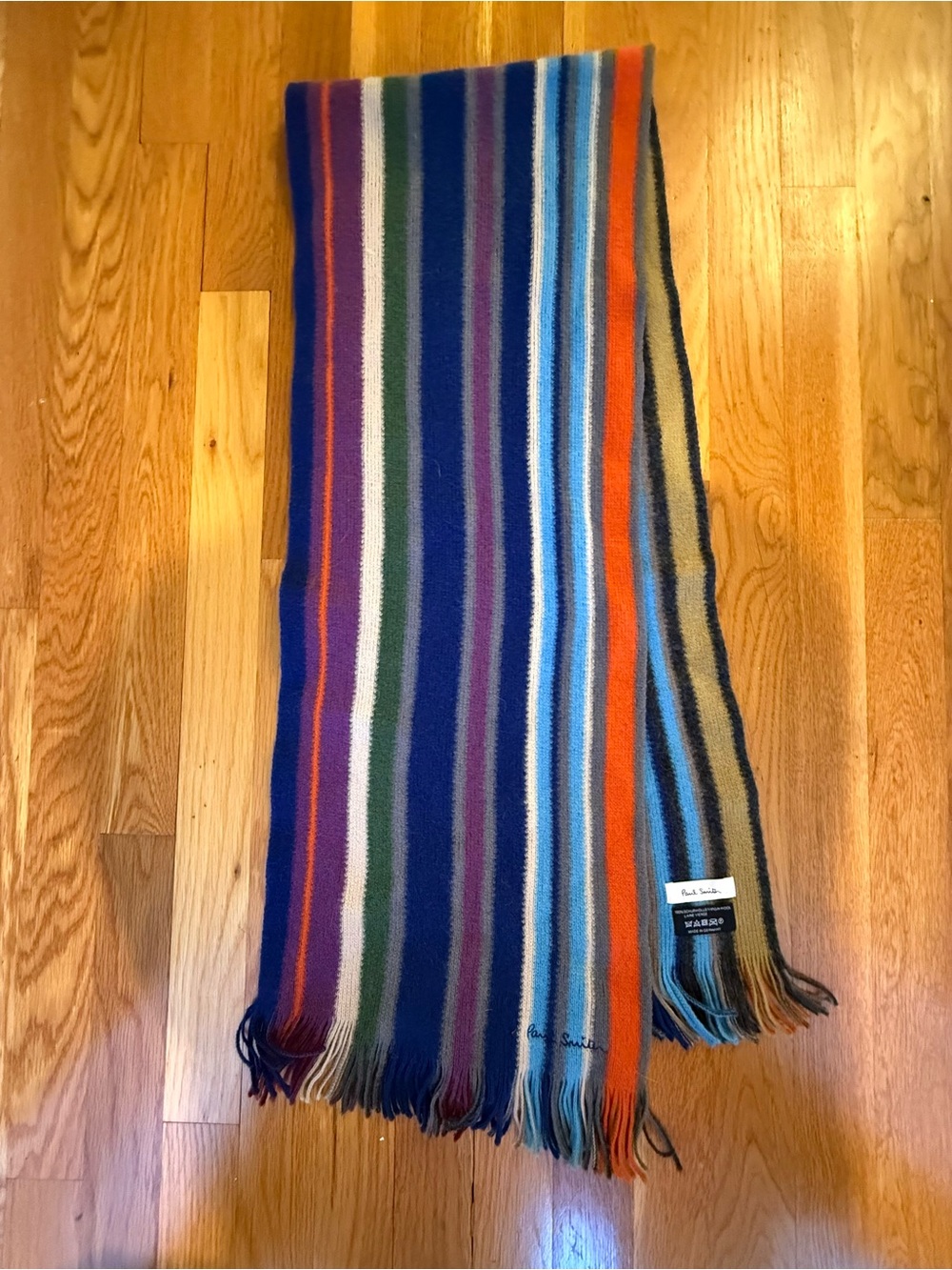 Paul Smith Multi-Color Striped Wool Scarf